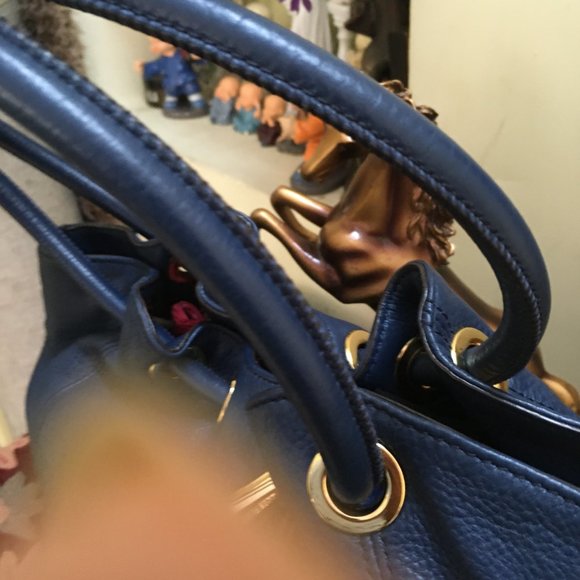 Authentic Michael Kors LG Ring Tote Navy Blue - Picture 13 of 16